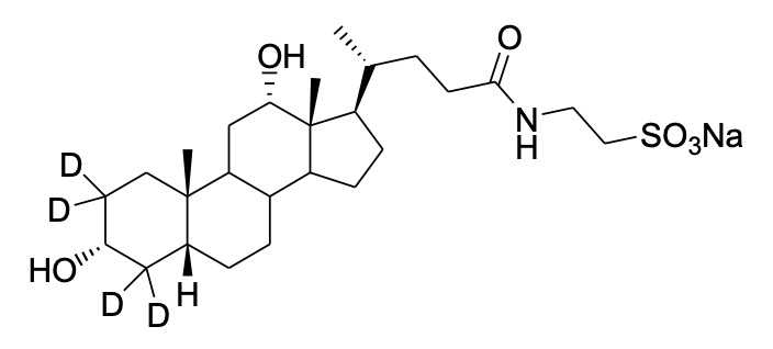 Taurodeoxycholic Acid D4 Sodium, CAS 2410279-82-0, Buy Taurodeoxycholic Acid D4 Sodium from Artis Biotech | ASTANDARDS